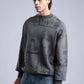 Vintage Wash Graphic Print Sweatshirt - Oversized "VOYAGE" Crewneck