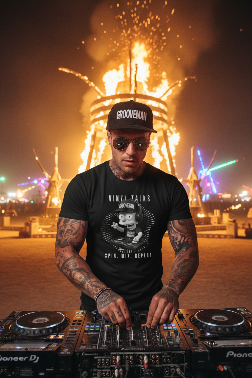 Vinyl Talks DJ Graphic T-Shirt – Black Collection