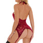High Neck Keyhole Garter Cami