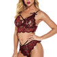 Contrast Daisy Lace Bra Set