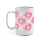Valentine's Day Pink Donut Heart Glass Cup, Mug & Tumbler with Lid and Straw