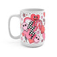 Retro Valentine Smiley Heart Glass Cup, Mug & Tumbler with Lid and Straw