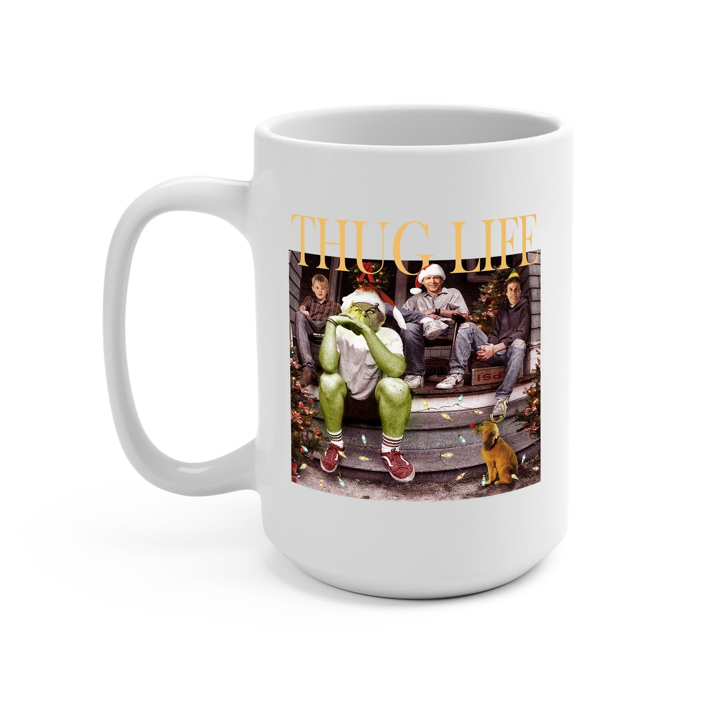 Thug Life Christmas Glass Cup, Mug & Tumbler with Lid and Straw