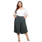 UPDATED - Pleione Plus Women's Pleated Wide Leg Capris