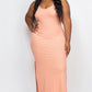 Ribbed Side Slit Long Cami Maxi Dress