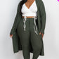 Ribbed Long Cardigan & Leggings Set