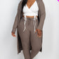 Ribbed Long Cardigan & Leggings Set