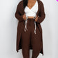 Ribbed Long Cardigan & Leggings Set