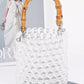Bamboo Handle Transparent Bead Chic Tote Bag