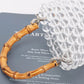 Bamboo Handle Transparent Bead Chic Tote Bag