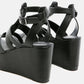 Windrush Cage Wedge Leather Sandal