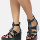 Windrush Cage Wedge Leather Sandal