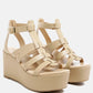 Windrush Cage Wedge Leather Sandal