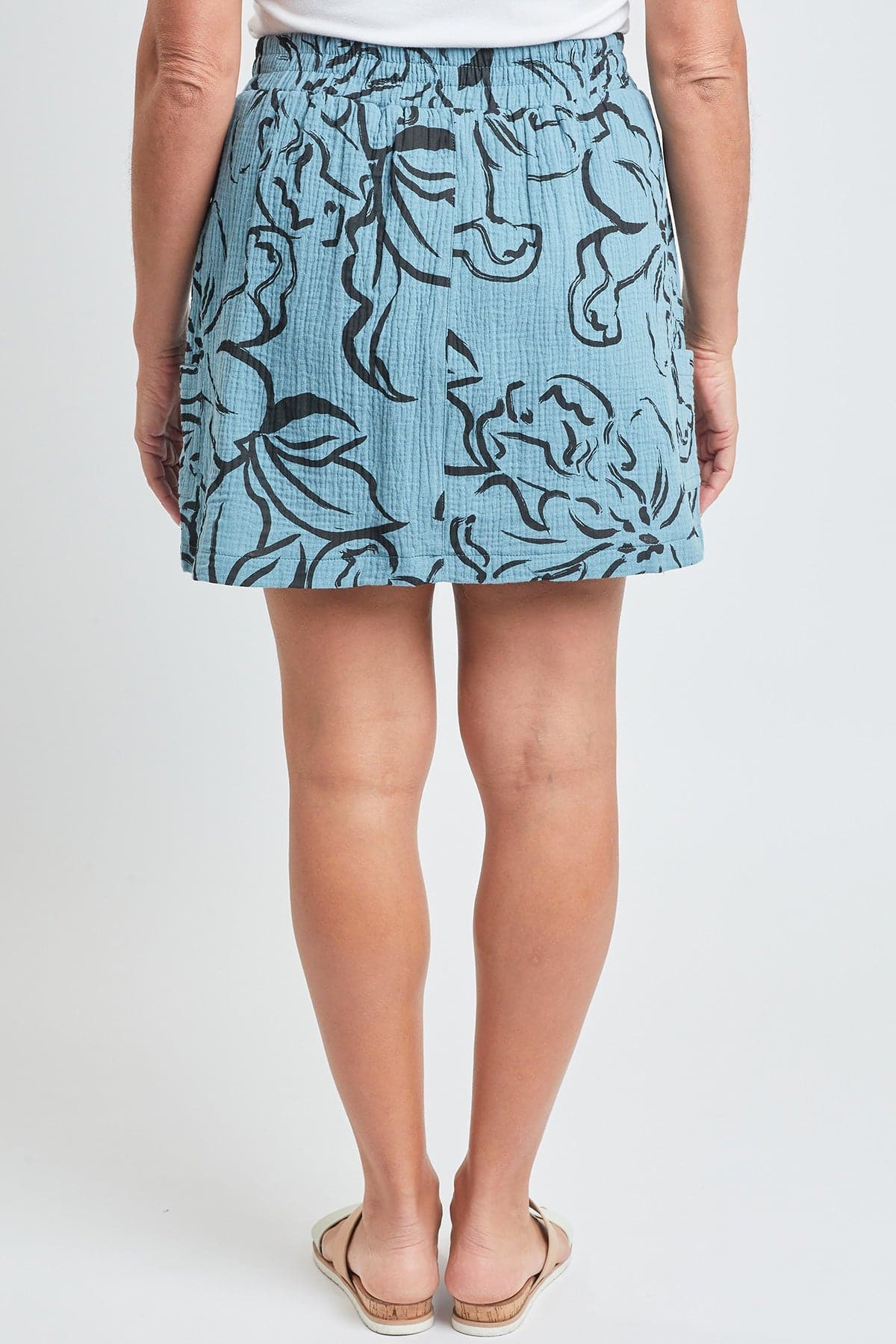 Cotton Gauze Cargo Skort