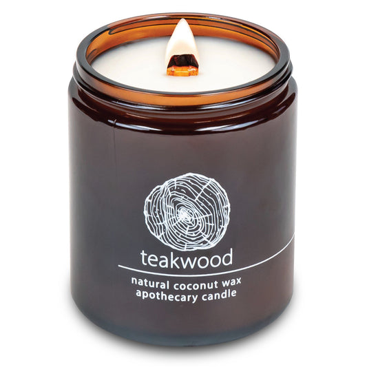 Teakwood | Wood Wick Candle with Natural Coconut Wax