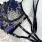 Black&Blue Lace Tie Adjustable Sculpting Body Lingerie Set