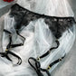 Black Embroidered Sexy Push Up Lingerie Set