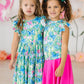 Watercolor Butterflies S/S Ruffle Tee