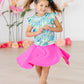 Watercolor Butterflies S/S Ruffle Tee