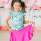 Watercolor Butterflies S/S Ruffle Tee