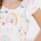 Watercolor Rainbows S/S Flutter Sleeve Leotard