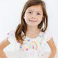 Watercolor Rainbows S/S Flutter Sleeve Leotard