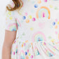 Watercolor Rainbows S/S Pocket Twirl Dress