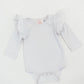 White L/S Flutter Bodysuit