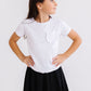White Ruffle Pocket Tee