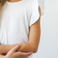 White S/S Ruffle Tee
