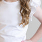 White S/S Ruffle Tee