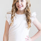 White S/S Ruffle Tee