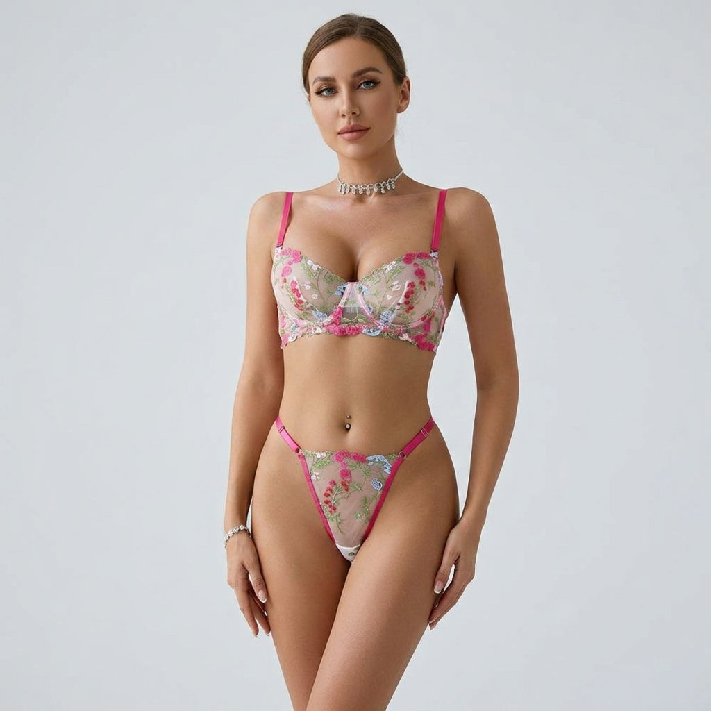 Wild Bloom Lingerie 2 Piece Set