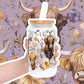 Wildflower Highland Cow With Lid and Straw
