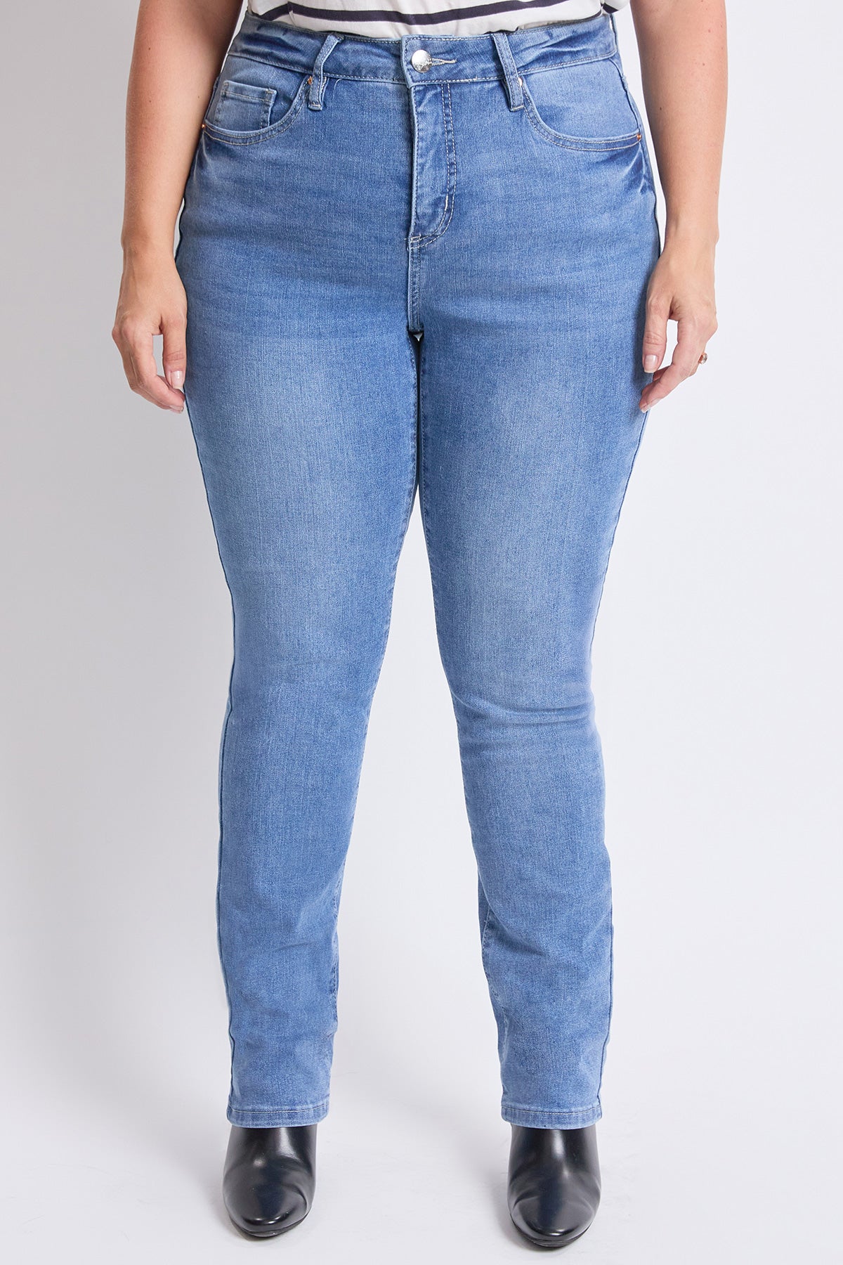 High Rise Basic 5 Pocket Straight  Jeans