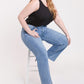 Luxe Wide Leg Jeans with Raw Hem