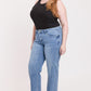 Luxe Wide Leg Jeans with Raw Hem