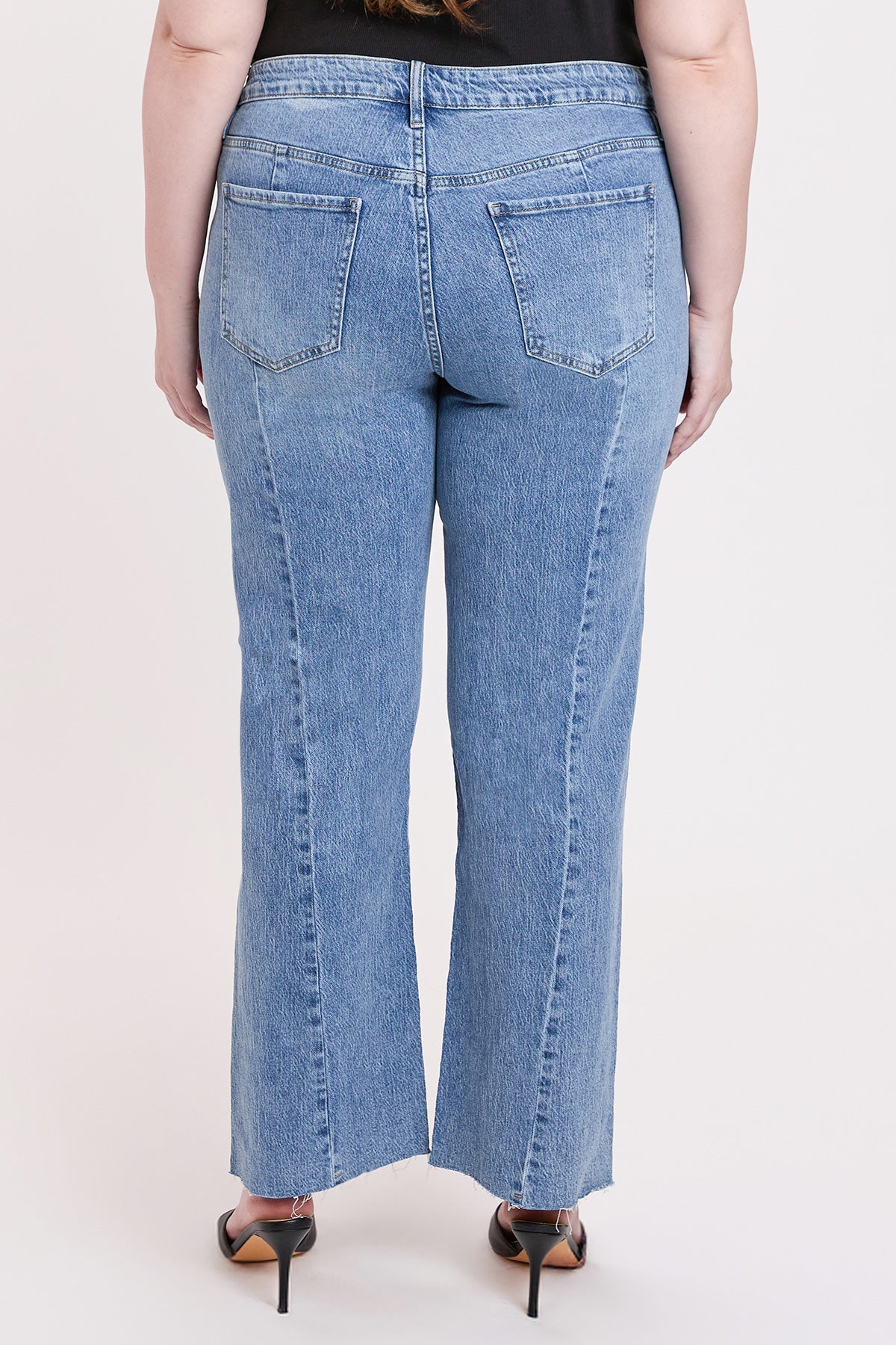 Luxe Wide Leg Jeans with Raw Hem