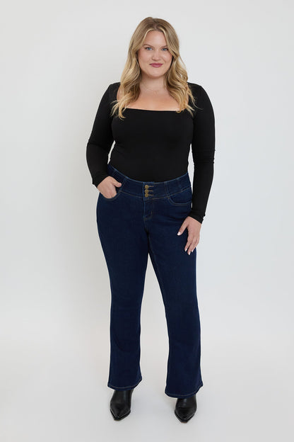 3-Button Bootcut Jeans