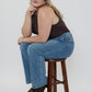 Front Seam Wide Leg Jeans