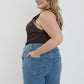 Front Seam Wide Leg Jeans