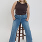 Front Seam Wide Leg Jeans