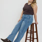 Front Seam Wide Leg Jeans
