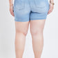 Basic 2-Button Side Slit Hem Shorts