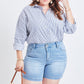 Basic 2-Button Side Slit Hem Shorts