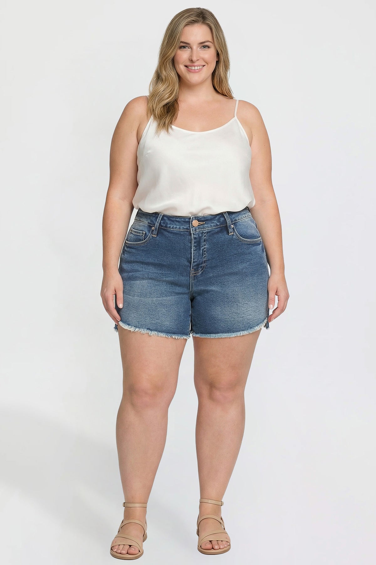 Premium Stretch Fray Hem Shorts