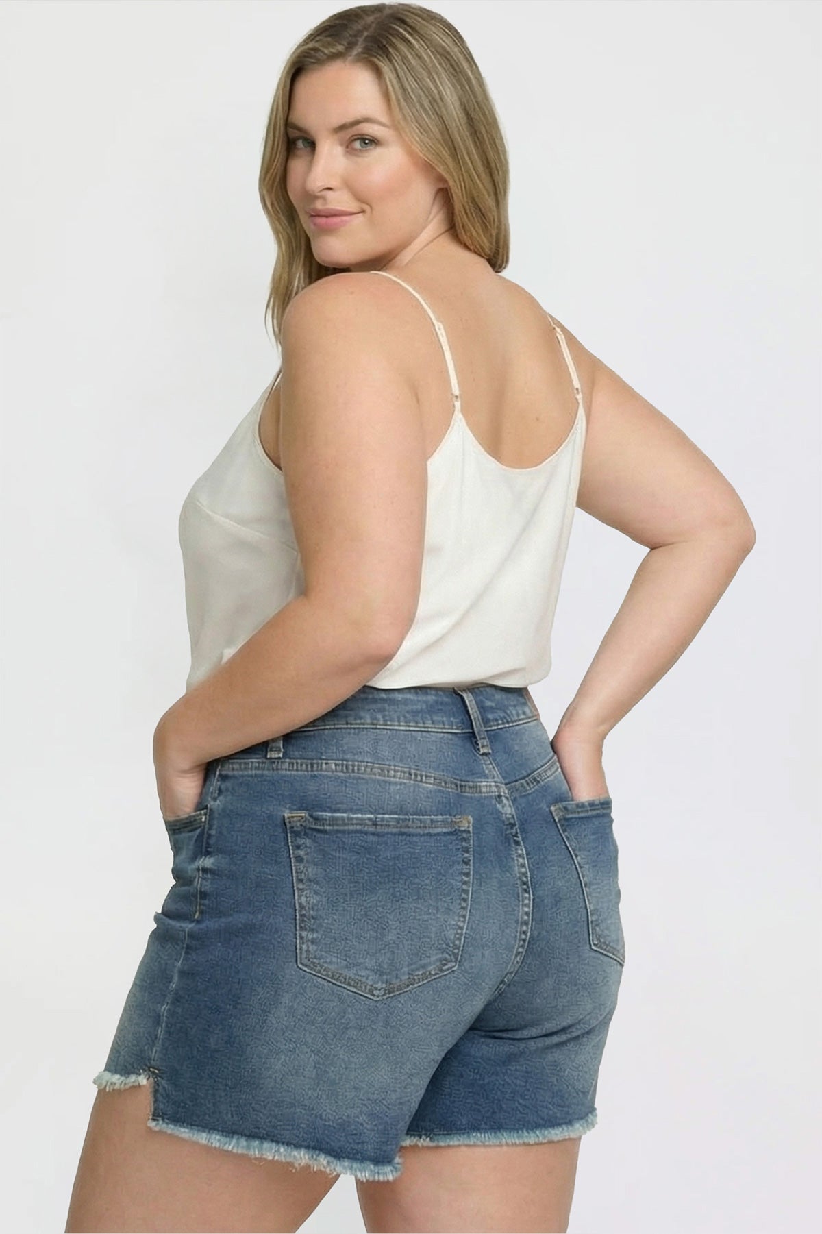 Premium Stretch Fray Hem Shorts