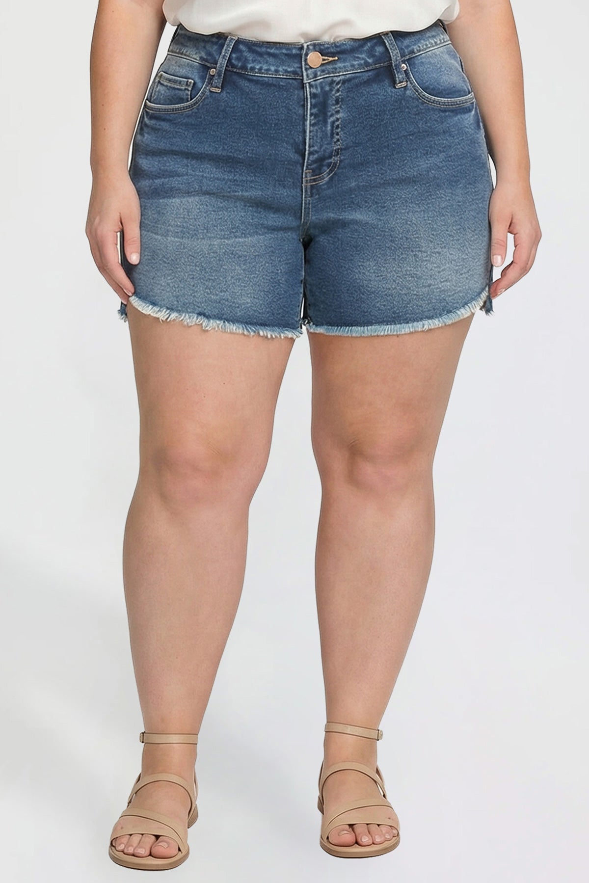 Premium Stretch Fray Hem Shorts