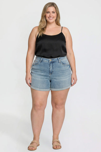 Premium Stretch Fold-Over Cuff Shorts