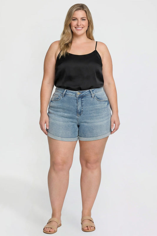 Premium Stretch Fold-Over Cuff Shorts